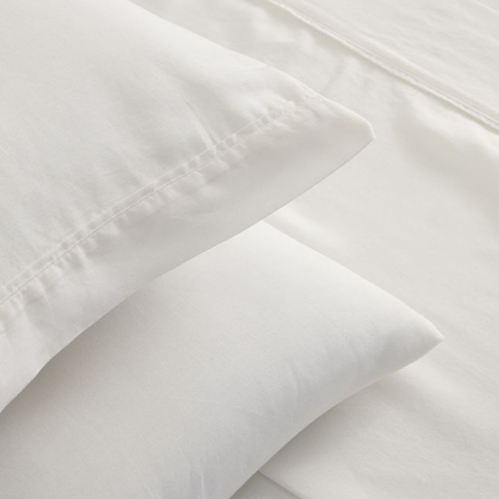 West Elm Signature Tencel Linen Sheet Set,Queen,White,Retail Price $269.00 USD - Picture 2 of 16